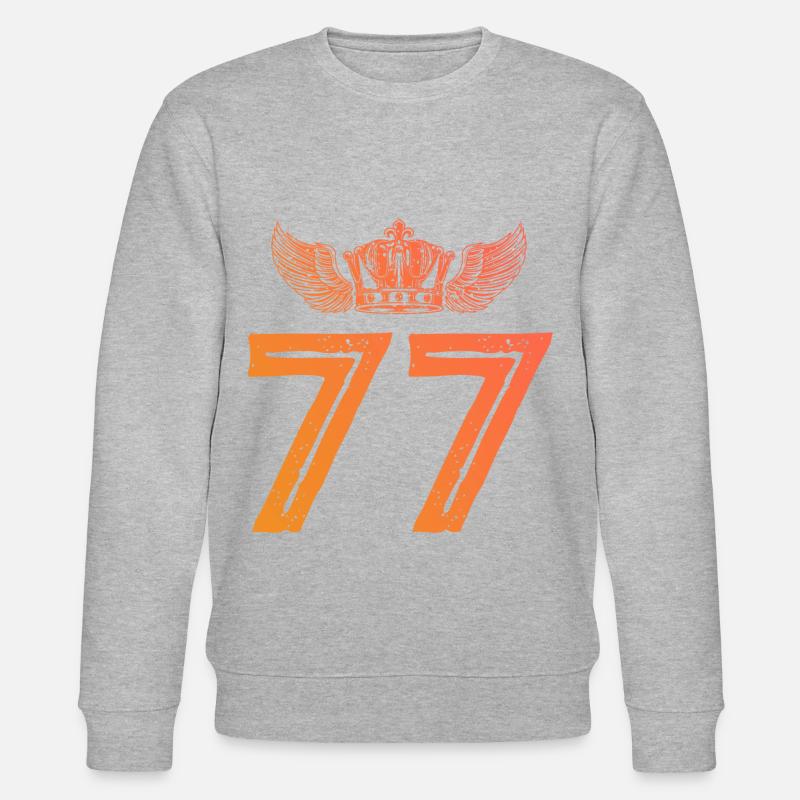 77 Zahl Krone - Stanley/Stella Unisex Bio-Sweatshirt CHANGER  - Grau meliert