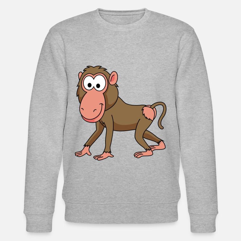 Monkey affe comic - Stanley/Stella Unisex Bio-Sweatshirt CHANGER  - Grau meliert