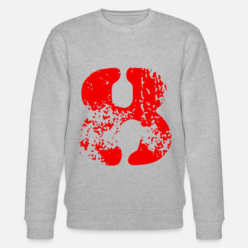 8 Zahl Symbol - Stanley/Stella Unisex Bio-Sweatshirt CHANGER  - Grau meliert