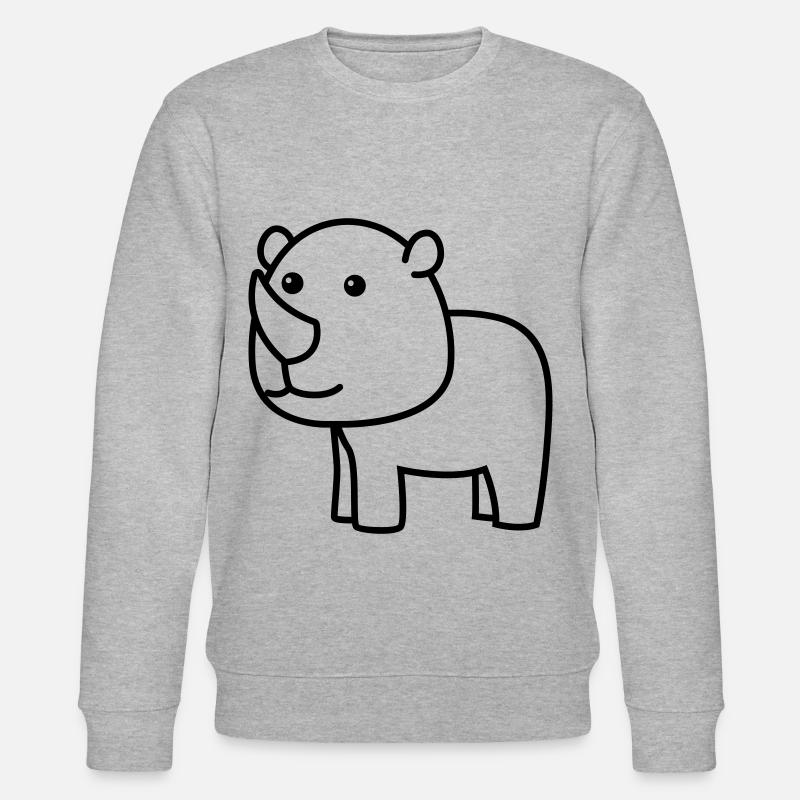 Rhinocéros Comic Animal - Sweat bio CHANGER Stanley/Stella Unisexe - gris chiné