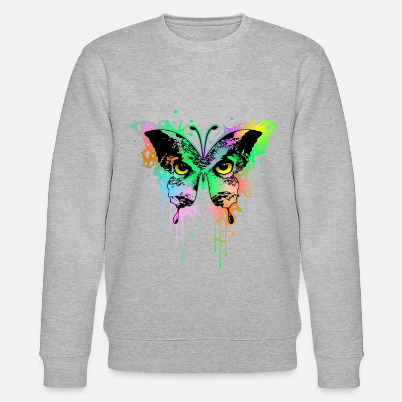 Hibou Papillon 1 - Sweat bio CHANGER Stanley/Stella Unisexe - gris chiné