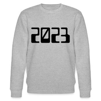2023 - Jahr - Jahreswechsel - Stanley/Stella Unisex Bio-Sweatshirt CHANGER  - Grau meliert - Vorne - Nik (191cm) & Marisol (170cm)