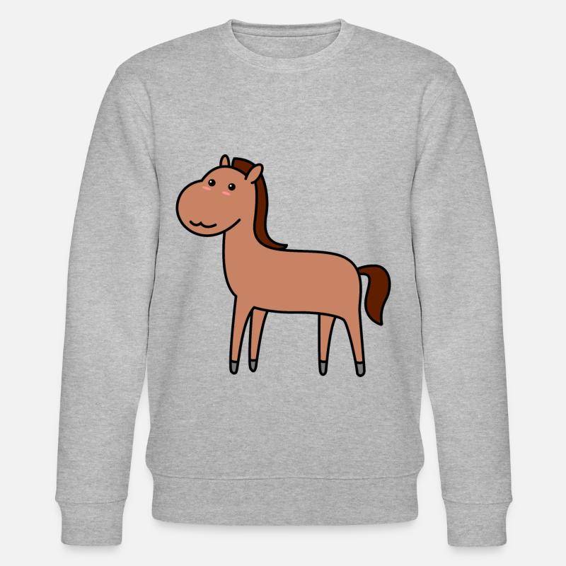 Pferd Comic Tier - Stanley/Stella Unisex Bio-Sweatshirt CHANGER  - Grau meliert