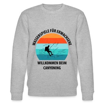 Canyoning Bergsteigen Klettern Wandern Berge - Stanley/Stella Unisex Bio-Sweatshirt CHANGER  - Grau meliert - Vorne - Nik (191cm) & Marisol (170cm)
