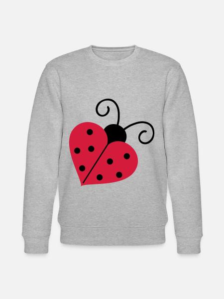 Marienkäfer Herz - Stanley/Stella Unisex Bio-Sweatshirt CHANGER  - Grau meliert