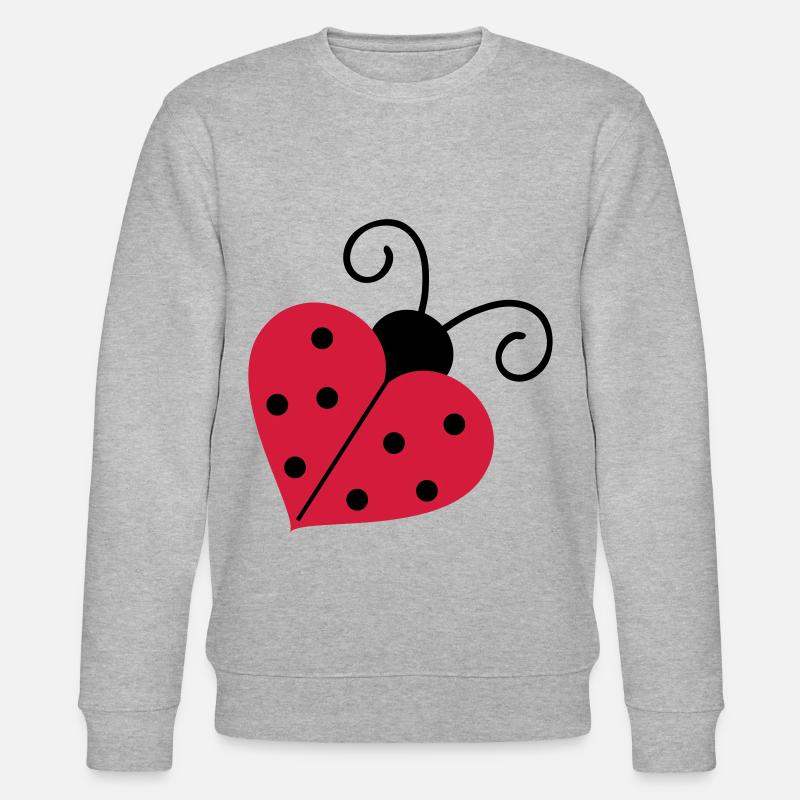 Marienkäfer Herz - Stanley/Stella Unisex Bio-Sweatshirt CHANGER  - Grau meliert