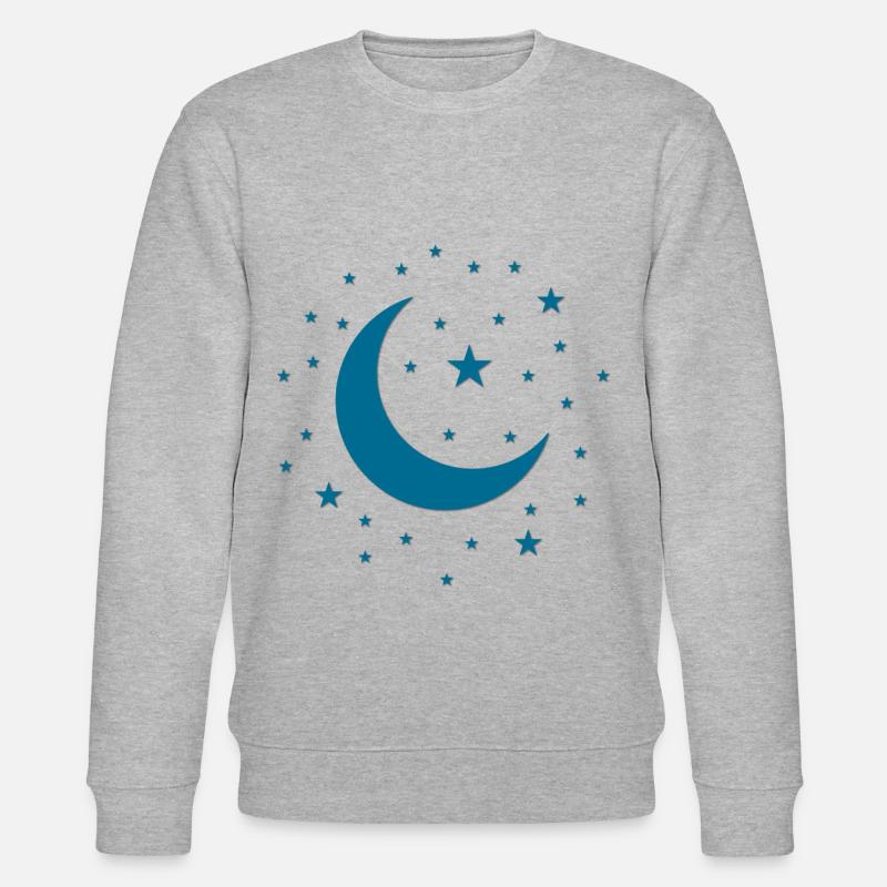 Sternenhimmel - Stars and Moon - Stanley/Stella Unisex Bio-Sweatshirt CHANGER  - Grau meliert