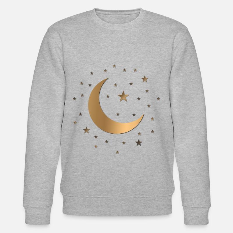 Sternenhimmel - Stars and Moon - Stanley/Stella Unisex Bio-Sweatshirt CHANGER  - Grau meliert