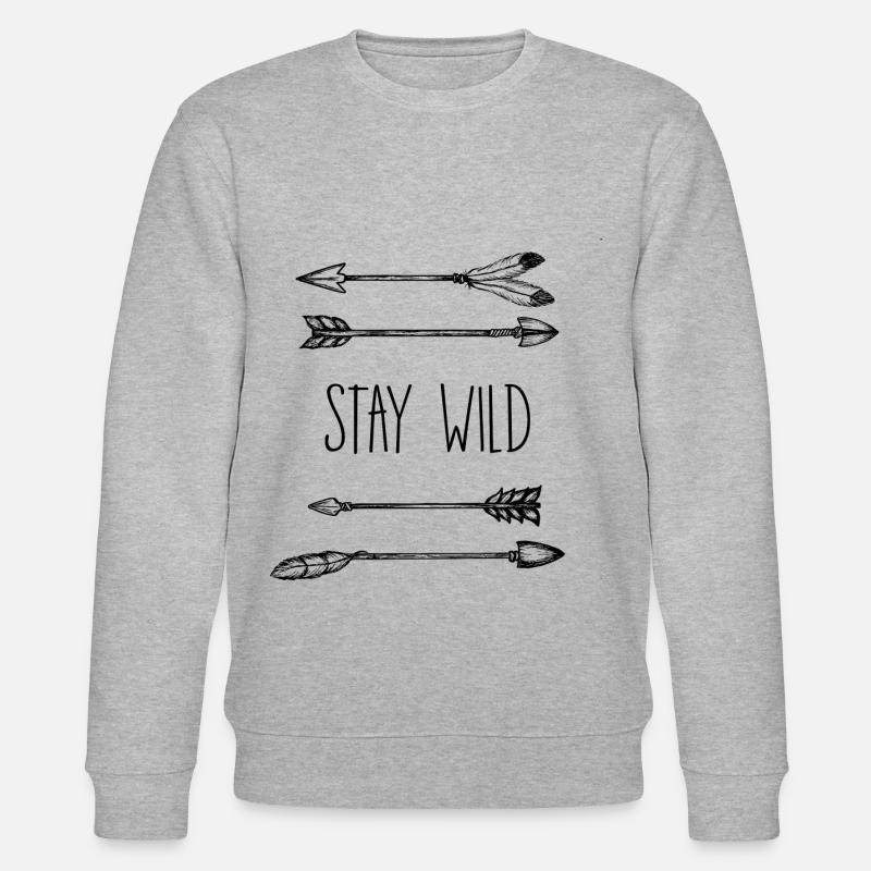 Pfeile STAY WILD - Stanley/Stella Unisex Bio-Sweatshirt CHANGER  - Grau meliert