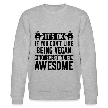 Vegan Vegan Vegan Sans Fil Noir - Sweat bio CHANGER Stanley/Stella Unisexe - gris chiné - Devant - Nik (191cm) & Marisol (170cm)