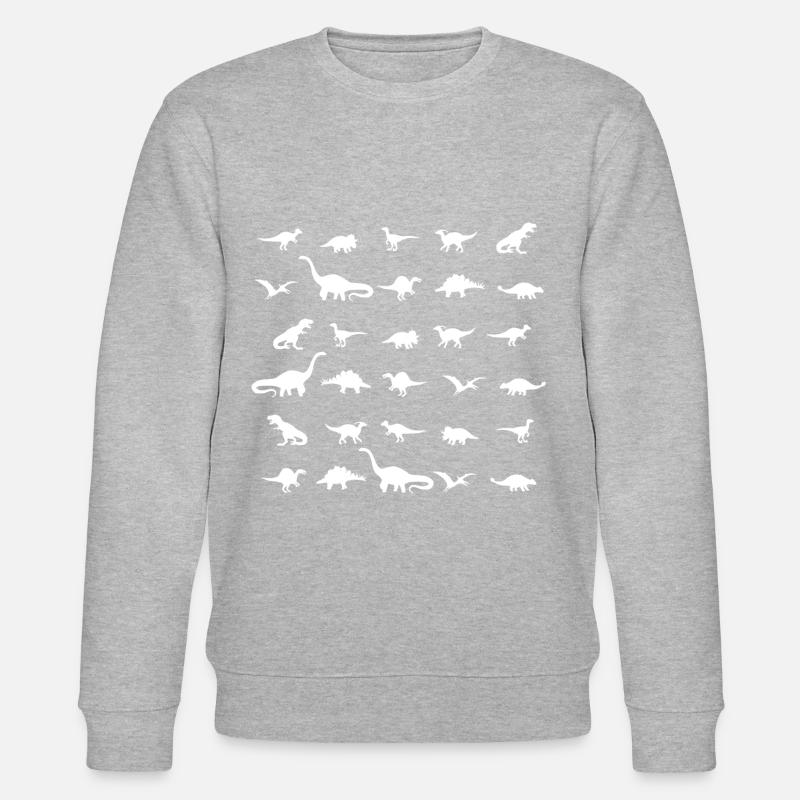white dinos - Stanley/Stella Unisex Bio-Sweatshirt CHANGER  - Grau meliert