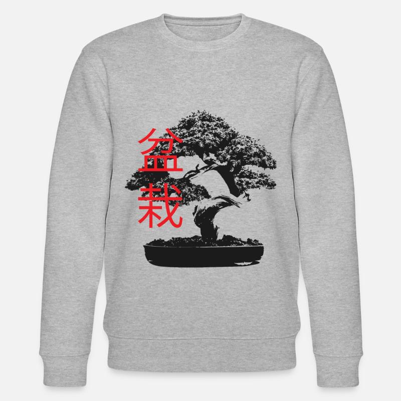 Petit Bonsai Noir Blanc - Sweat bio CHANGER Stanley/Stella Unisexe - gris chiné