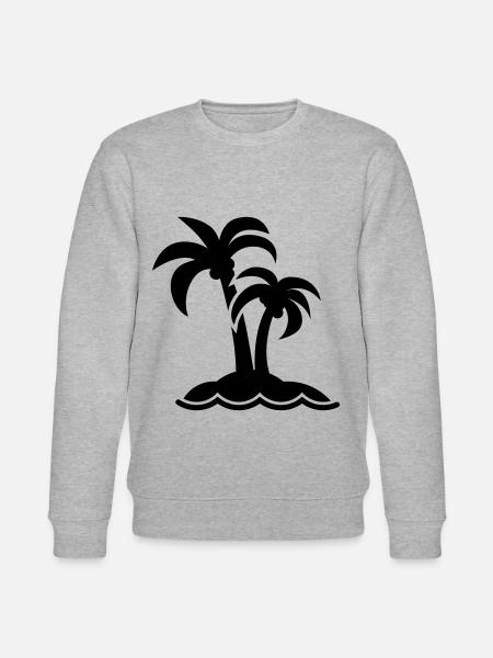 palm island symbol - Stanley/Stella CHANGER Unisex Organic Sweatshirt - heather grey