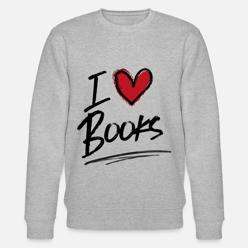 Ich liebe Bücher - Stanley/Stella Unisex Bio-Sweatshirt CHANGER  - Grau meliert