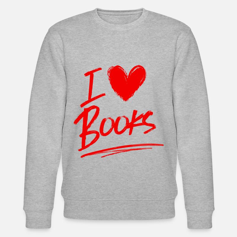 Ich liebe Bücher - Stanley/Stella Unisex Bio-Sweatshirt CHANGER  - Grau meliert