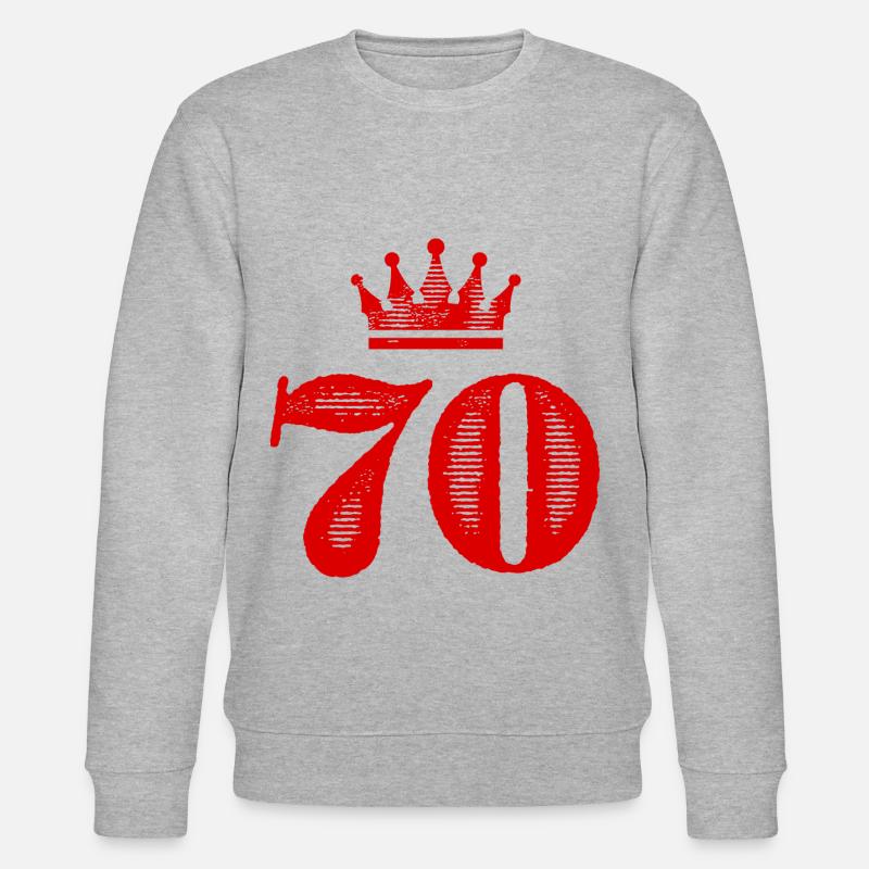 70 Zahl Krone - Stanley/Stella Unisex Bio-Sweatshirt CHANGER  - Grau meliert