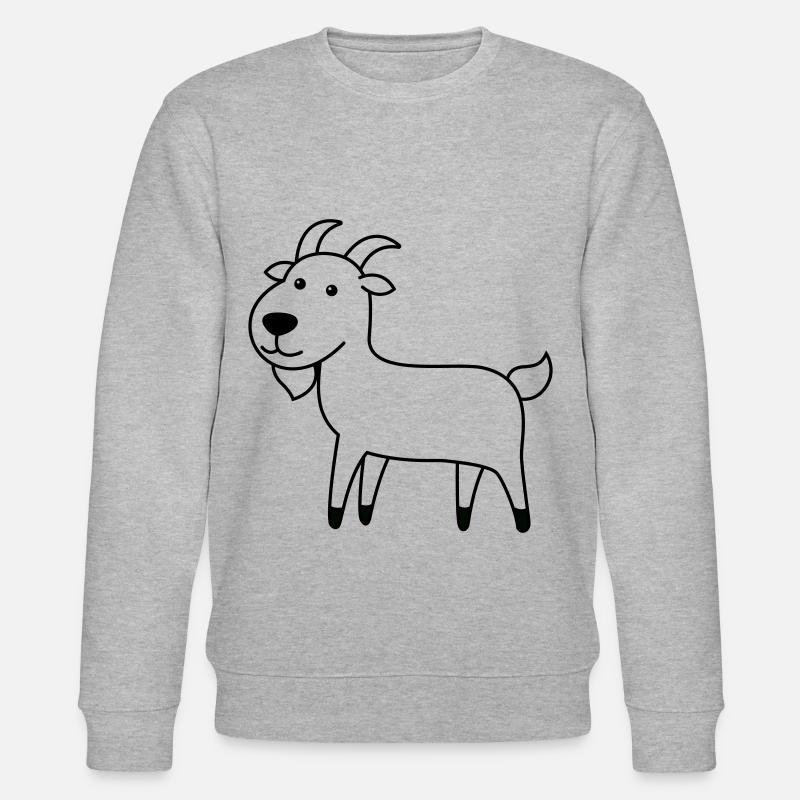 Bergziege Comic Tier - Stanley/Stella Unisex Bio-Sweatshirt CHANGER  - Grau meliert