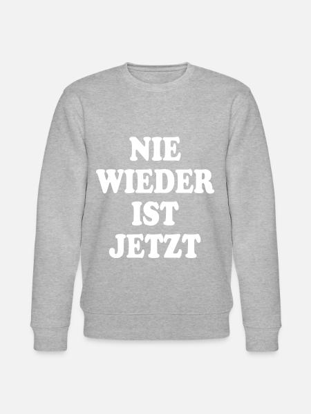 Nie wieder ist jetzt - Stanley/Stella Unisex Bio-Sweatshirt CHANGER  - Grau meliert