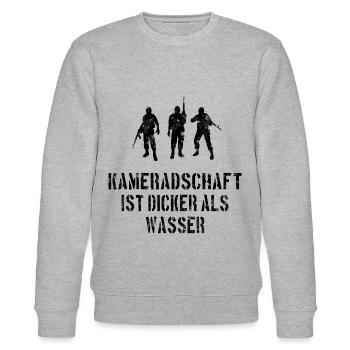 Soldat. Soldaten. Bundeswehr. Kameradschaft. - Stanley/Stella Unisex Bio-Sweatshirt CHANGER  - Grau meliert - Vorne - Nik (191cm) & Marisol (170cm)