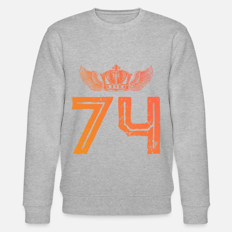 74 Zahl Krone - Stanley/Stella Unisex Bio-Sweatshirt CHANGER - Grau meliert