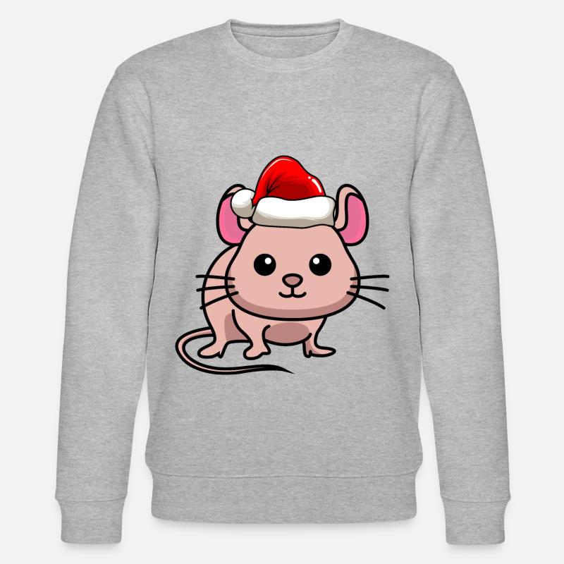 Maus Comic Weihnachten - Stanley/Stella Unisex Bio-Sweatshirt CHANGER  - Grau meliert