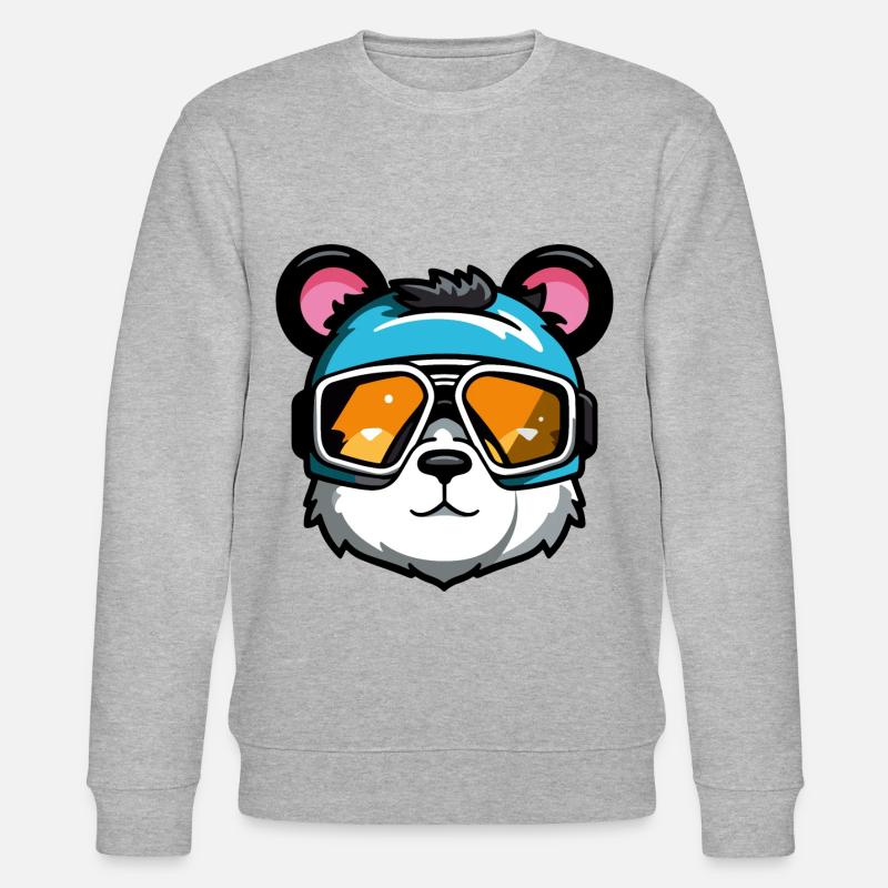 Ski Bear Snowboarder Comic - Sweat bio CHANGER Stanley/Stella Unisexe - gris chiné