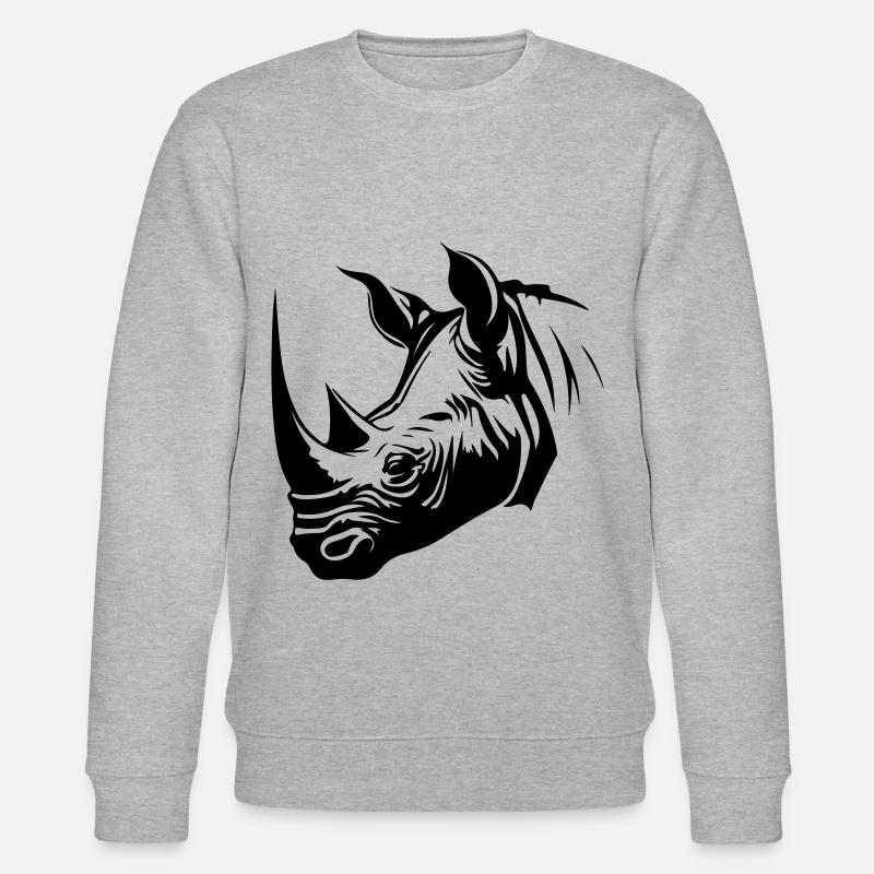 Nashorn Tier Silhouette - Stanley/Stella Unisex Bio-Sweatshirt CHANGER  - Grau meliert