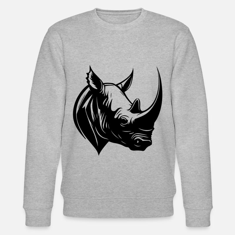 Tête d’animal de rhinocéros - Sweat bio CHANGER Stanley/Stella Unisexe - gris chiné