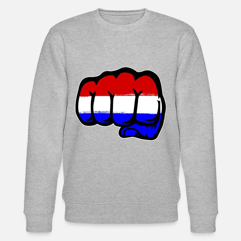 Holland Flagge Hand Faust - Stanley/Stella Unisex Bio-Sweatshirt CHANGER  - Grau meliert