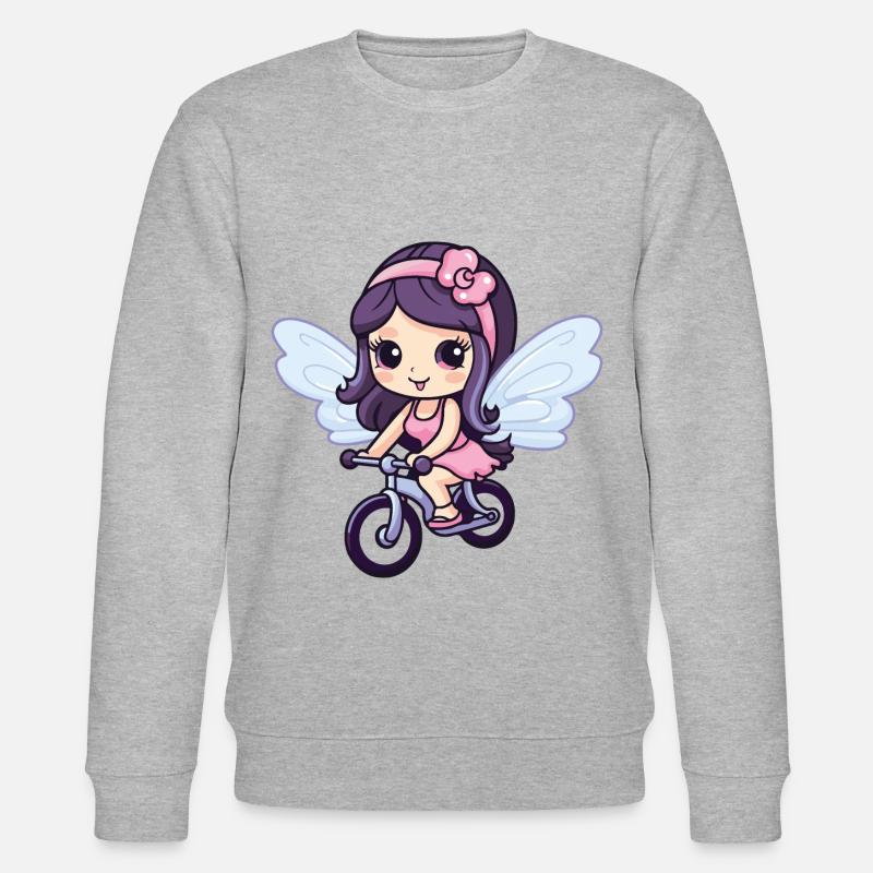 Fée Mignon Vélo Bande Dessinée - Sweat bio CHANGER Stanley/Stella Unisexe - gris chiné