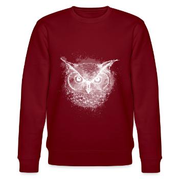 Owl at night - Stanley/Stella CHANGER Unisex Organic Sweatshirt - burgundy - Front - Nik (191cm) & Marisol (170cm)
