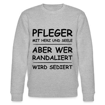 Pfleger Mit Herz Und Seele - Stanley/Stella Unisex Bio-Sweatshirt CHANGER  - Grau meliert - Vorne - Nik (191cm) & Marisol (170cm)