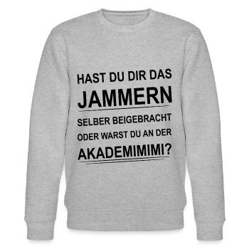 Hast Du Dir Das Jammern Selber Beigebracht - Stanley/Stella Unisex Bio-Sweatshirt CHANGER  - Grau meliert - Vorne - Nik (191cm) & Marisol (170cm)