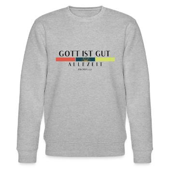 Gott ist gut/ALLEZEIT - Stanley/Stella Unisex Bio-Sweatshirt CHANGER  - Grau meliert - Vorne - Nik (191cm) & Marisol (170cm)