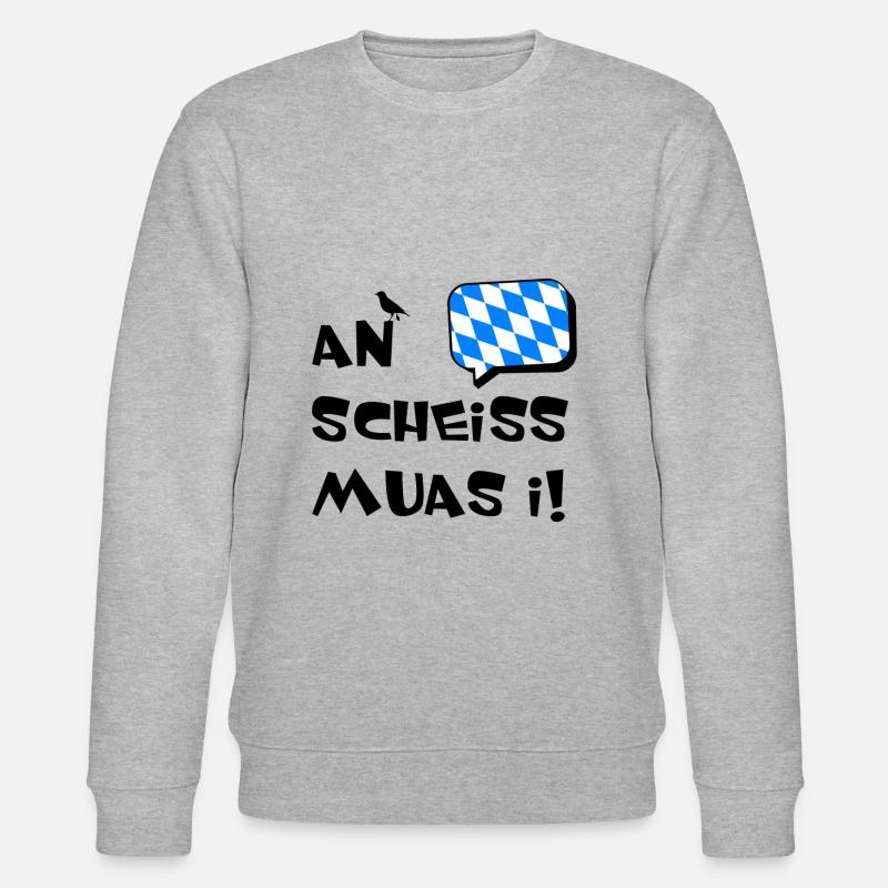 An scheiss muas i - Stanley/Stella Unisex Bio-Sweatshirt CHANGER  - Grau meliert