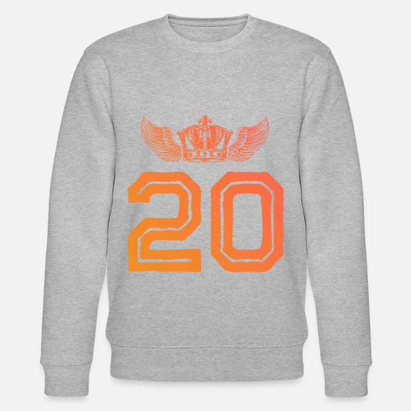 20 Zahl Krone - Stanley/Stella Unisex Bio-Sweatshirt CHANGER  - Grau meliert