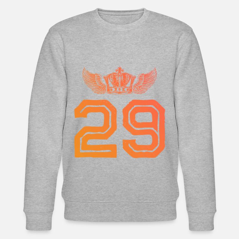 29 Zahl Krone - Stanley/Stella Unisex Bio-Sweatshirt CHANGER  - Grau meliert