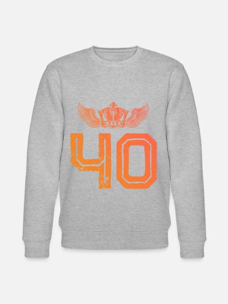 40 Zahl Krone - Stanley/Stella Unisex Bio-Sweatshirt CHANGER - Grau meliert