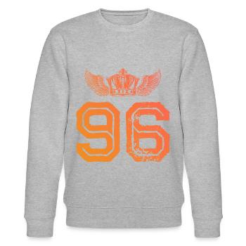 96 Couronne numérique - Sweat bio CHANGER Stanley/Stella Unisexe - gris chiné - Devant - Nik (191cm) & Marisol (170cm)