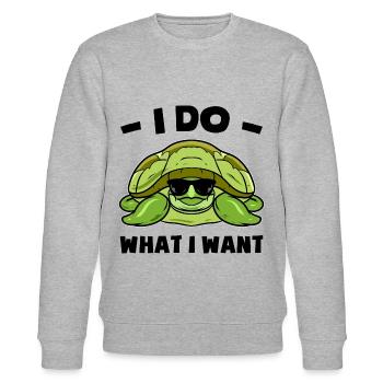 Turtle sayings - Stanley/Stella CHANGER Unisex Organic Sweatshirt - heather grey - Front - Nik (191cm) & Marisol (170cm)