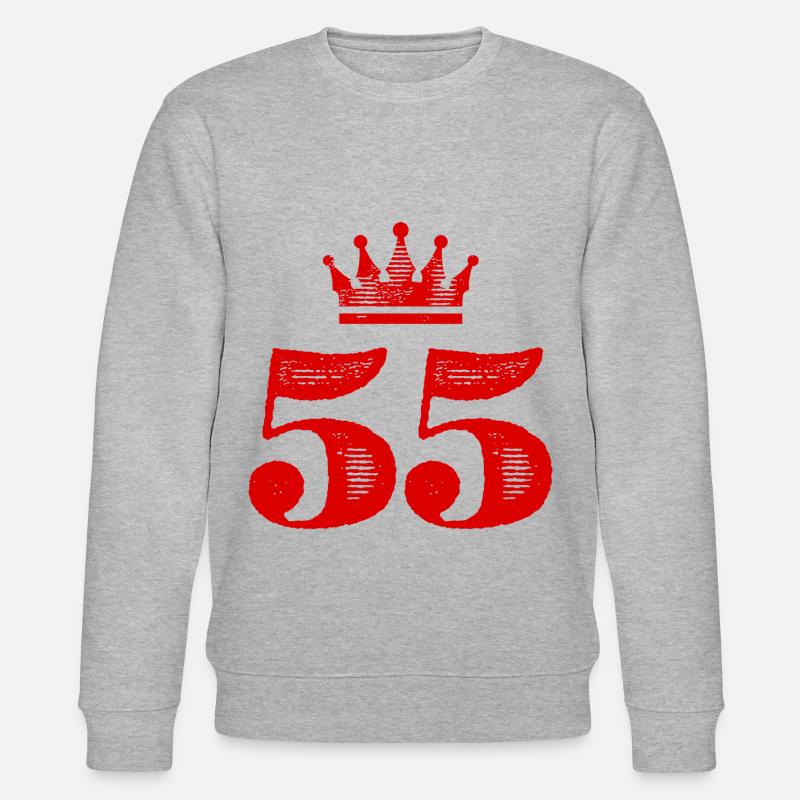 55 Zahl Krone - Stanley/Stella Unisex Bio-Sweatshirt CHANGER  - Grau meliert