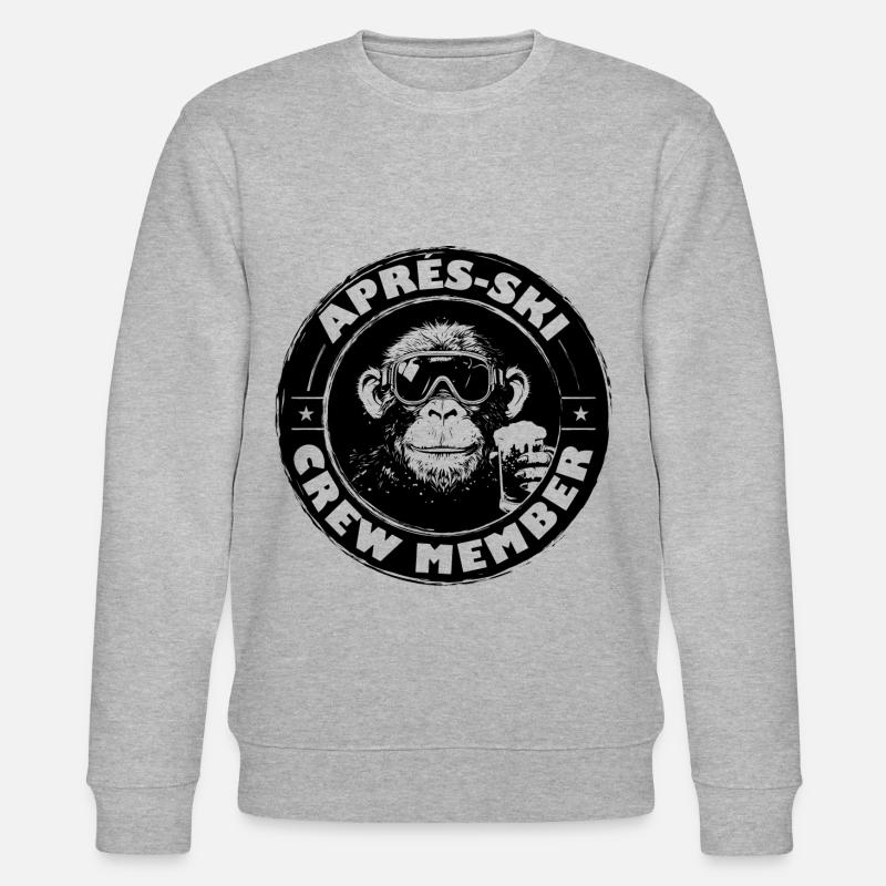 Monkey Après Ski Team Saying - Stanley/Stella CHANGER Unisex Organic Sweatshirt - heather grey