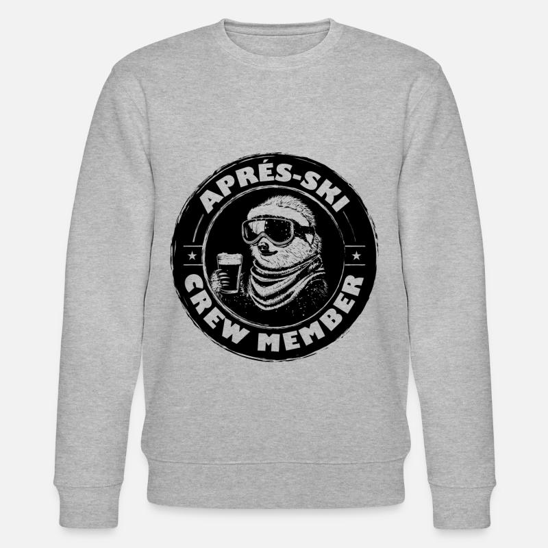 Faultier Apres Ski Team Spruch - Stanley/Stella Unisex Bio-Sweatshirt CHANGER  - Grau meliert