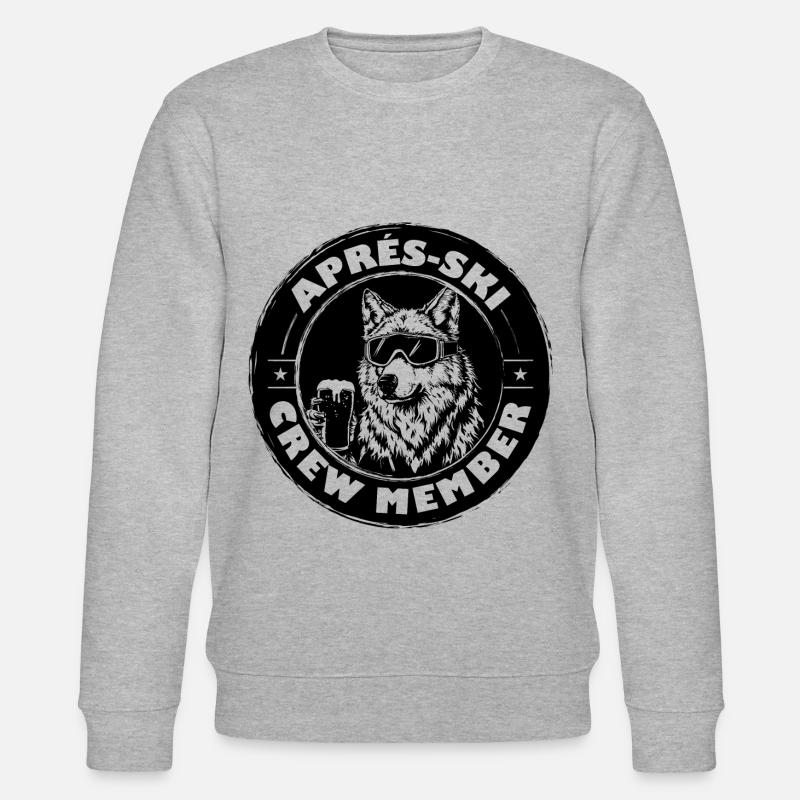 Wolf Apres Ski Team Spruch - Stanley/Stella Unisex Bio-Sweatshirt CHANGER - Grau meliert