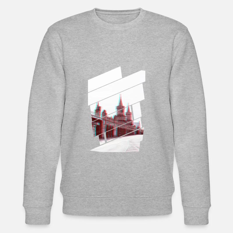 Berlin Oberbaumbrücke Glitch - Stanley/Stella Unisex Bio-Sweatshirt CHANGER  - Grau meliert