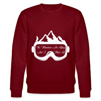 Snowboard Snowboarding Snowboardurlaub Snowboarder - Stanley/Stella Unisex Bio-Sweatshirt CHANGER  - Burgunderrot - Vorne - Nik (191cm) & Marisol (170cm)