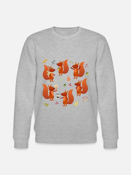Eichhörnchen Party - Stanley/Stella Unisex Bio-Sweatshirt CHANGER - Grau meliert