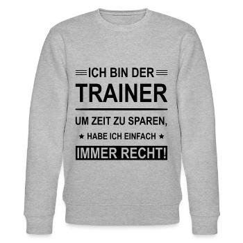 Ich Bin Der Trainer - Stanley/Stella Unisex Bio-Sweatshirt CHANGER  - Grau meliert - Vorne - Nik (191cm) & Marisol (170cm)