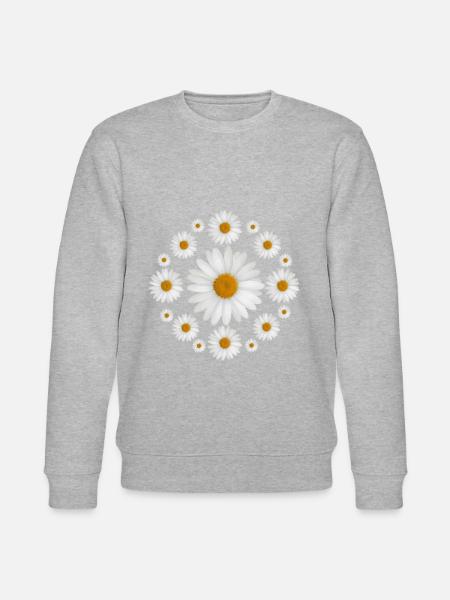 White Daisy Flowers Daisy Design - Stanley/Stella økologisk unisex-sweatshirt CHANGER  - grå meleret