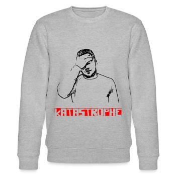 Katastrophe lustiger Spruch T-Shirt - Stanley/Stella Unisex Bio-Sweatshirt CHANGER  - Grau meliert - Vorne - Nik (191cm) & Marisol (170cm)